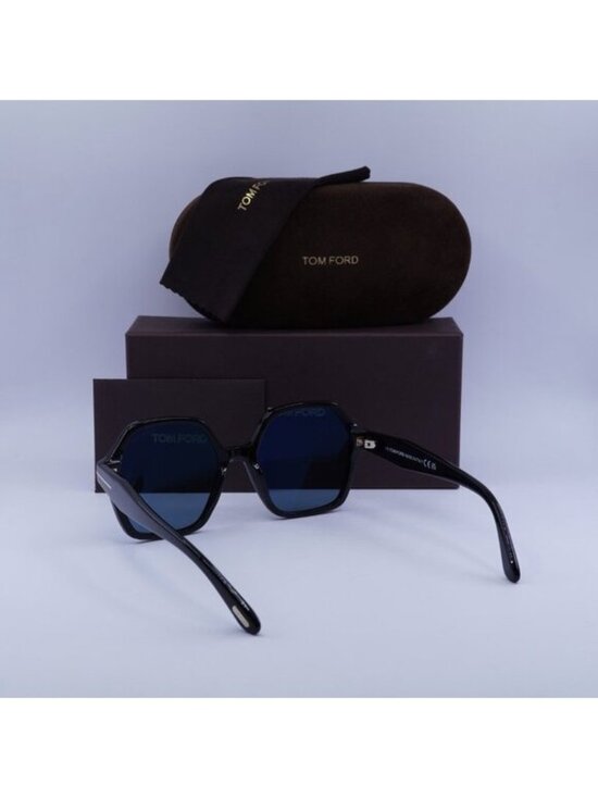 Tom Ford Romy FT1032 01A Geometric Sunglasses - Black/Smoke Blue main image 4